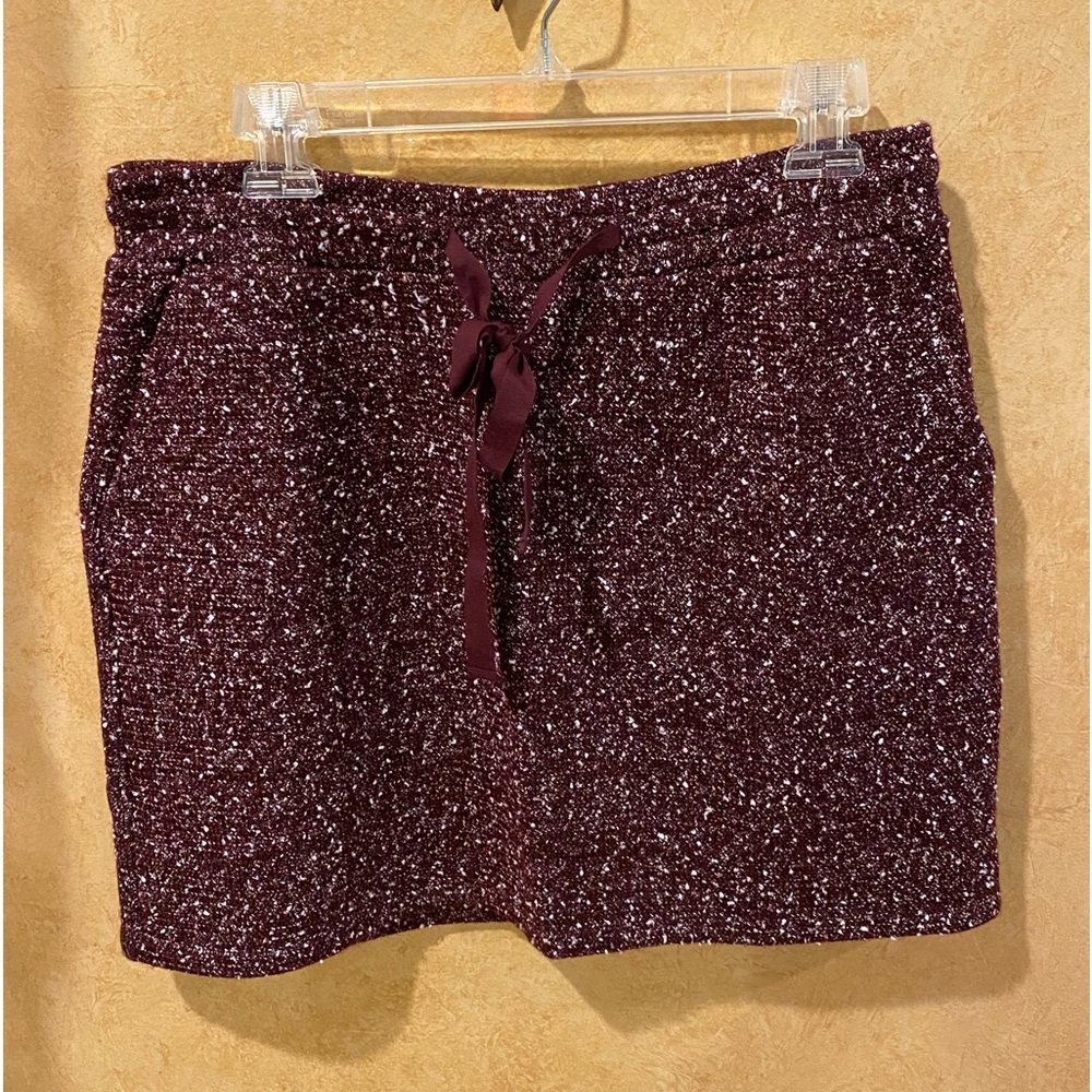 Women’s LOFT Wool Like Drawstring Skirt. Burgundy Size M. Like New.